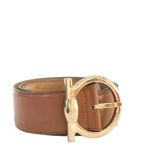 Salvatore Ferregamo brown  Leather   Gancio Belt